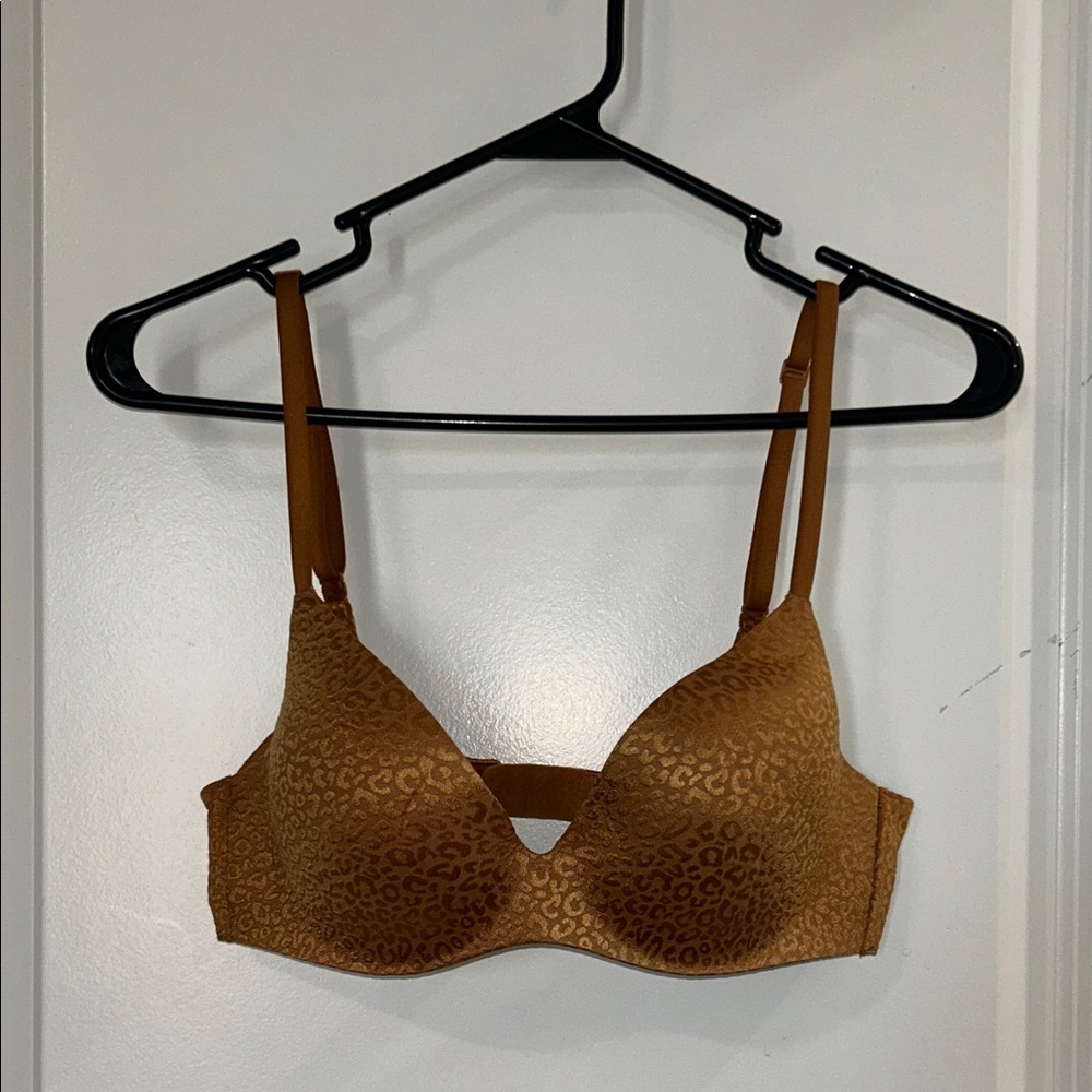 Victoria's Secret Camel Brown Leopard-Print Molded Underwire Bra